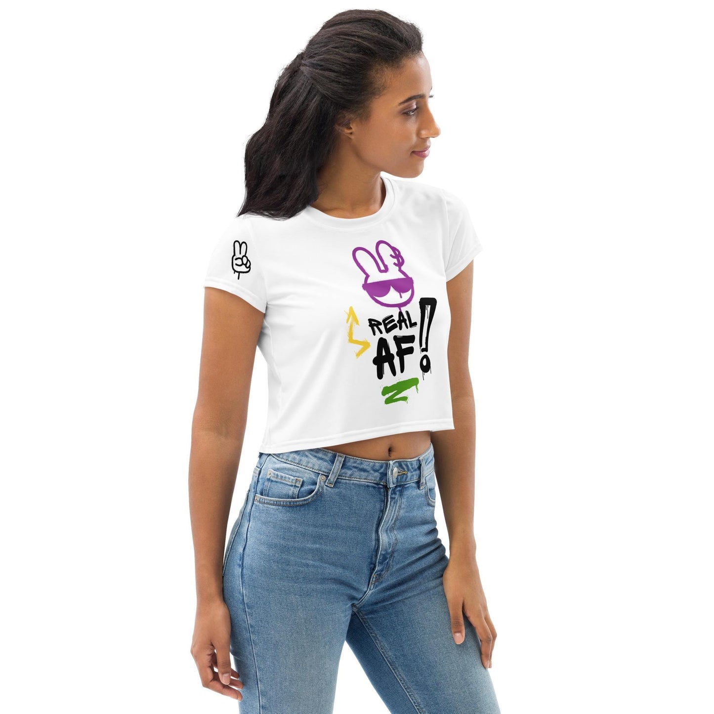 Real AF - All-Over Print - Original Design Street Art Urban Graffiti Streetwear Crop Tee