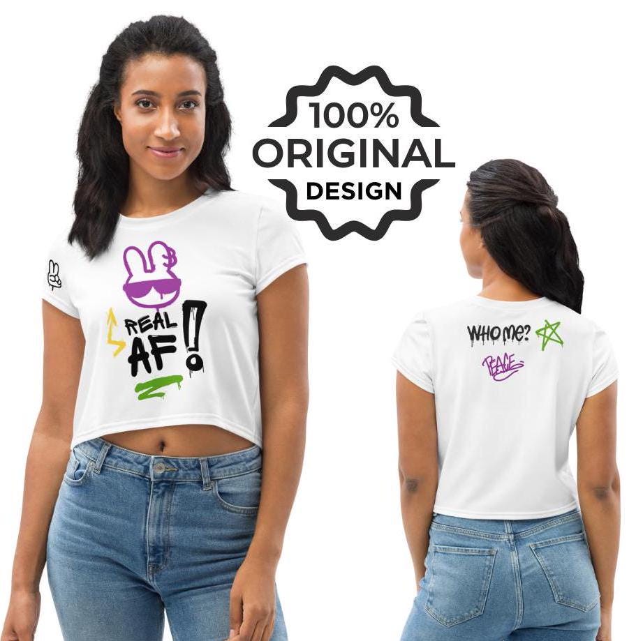 Real AF - All-Over Print - Original Design Street Art Urban Graffiti Streetwear Crop Tee