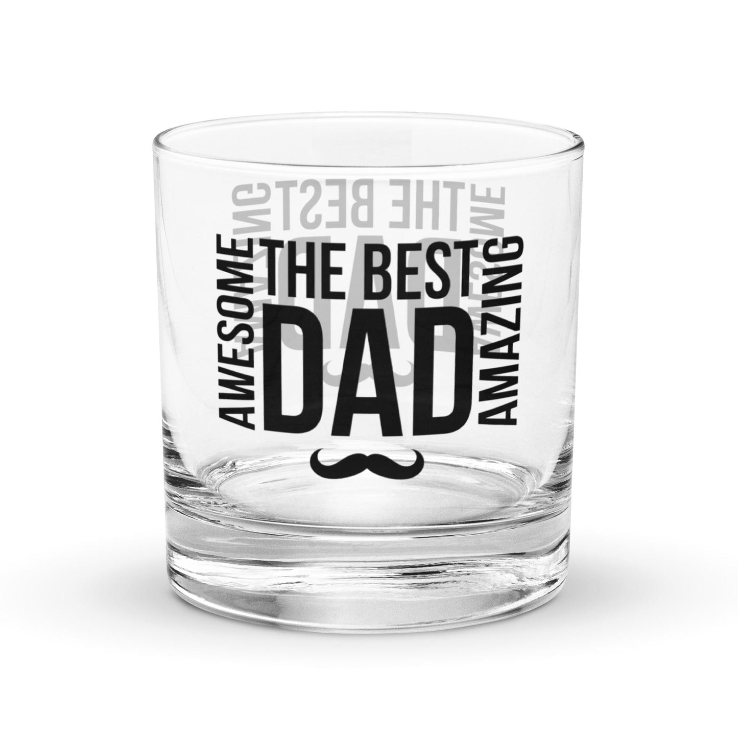 Best Dad - Awesome Amazing - Father's Day, Birthday Rocks Whiskey Cocktail Glass Tumbler