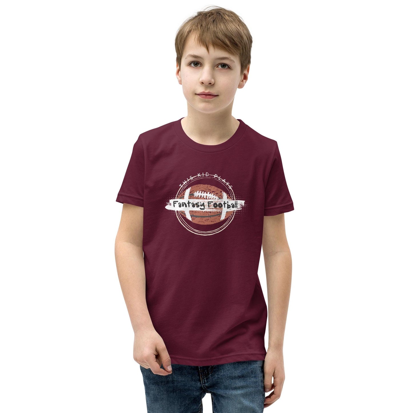 This Kid Plays Fantasy Football Youth Short Sleeve T-Shirt