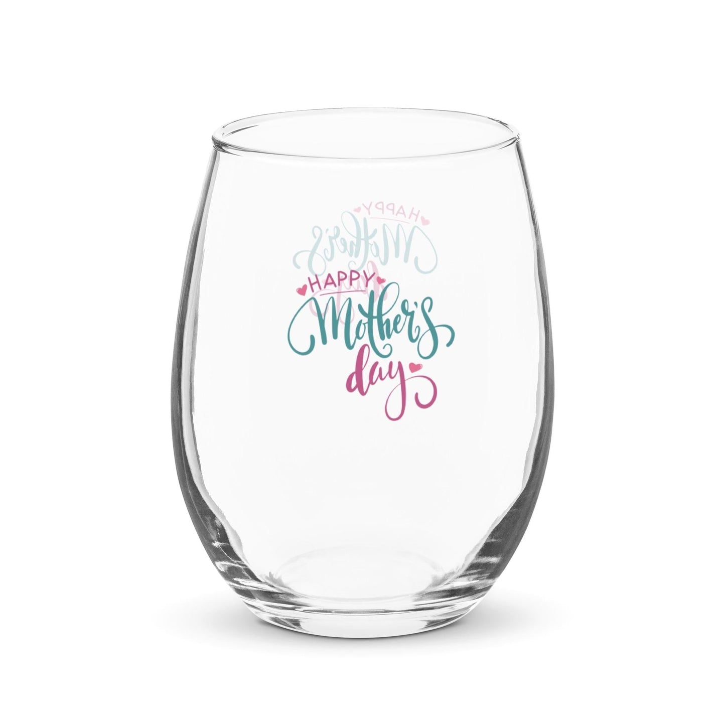 Happy Mothers Day Stemless Wine Drinking Cocktail Glass - Gift for Mom