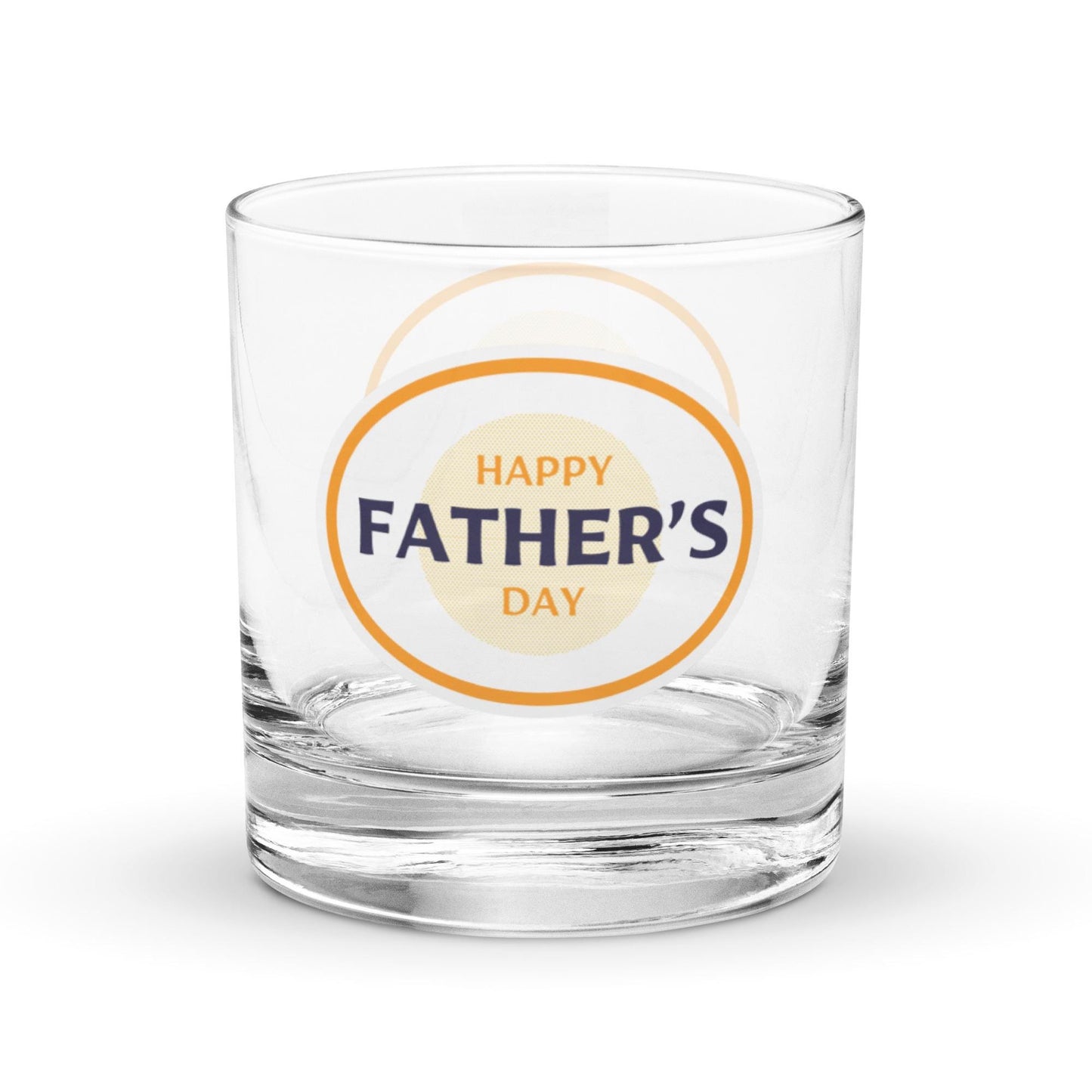 Happy Fathers Day Retro Mid Century Style Rocks Whiskey Cocktail Drinking Glass - Gift for Dad