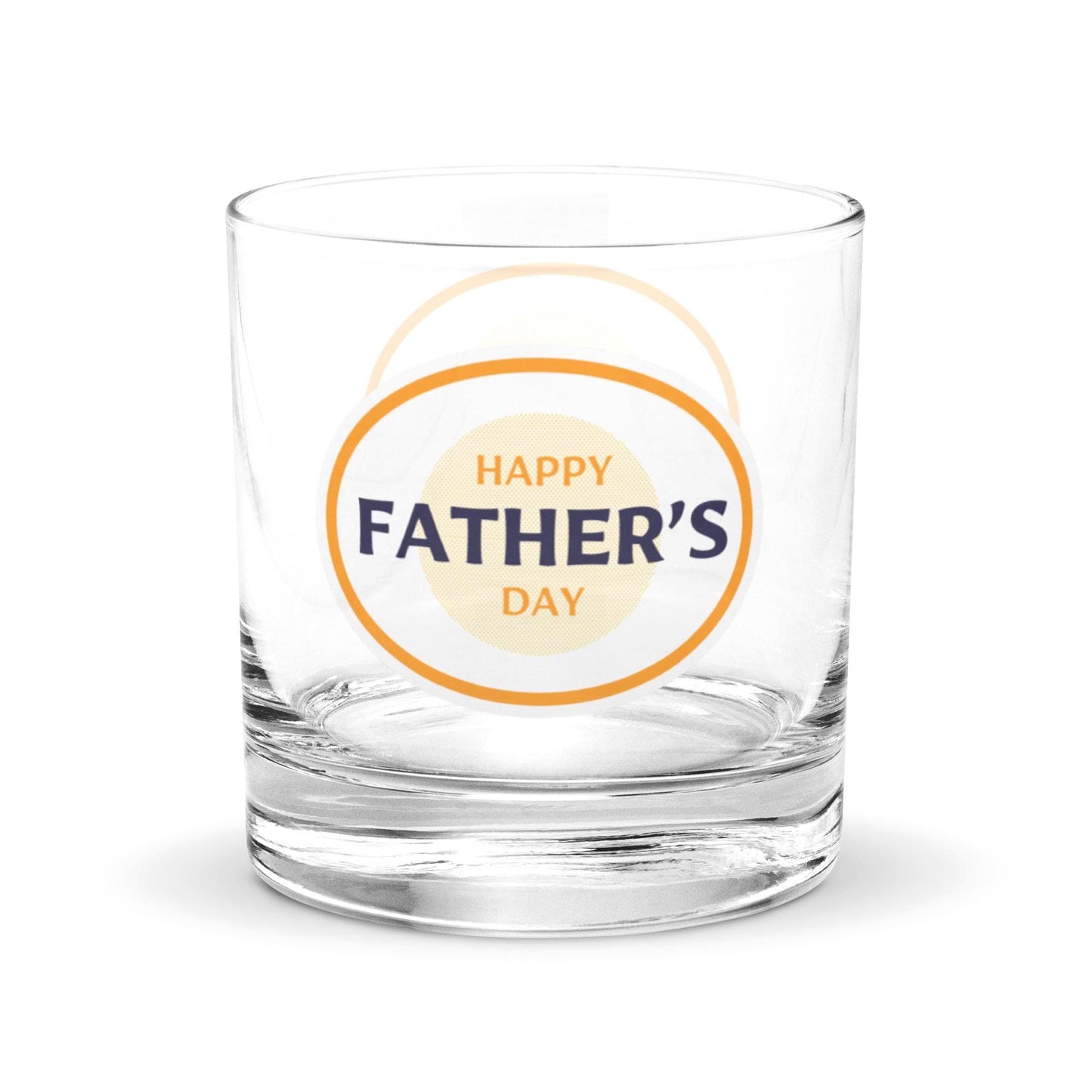 Happy Fathers Day Retro Mid Century Style Rocks Whiskey Cocktail Drinking Glass - Gift for Dad