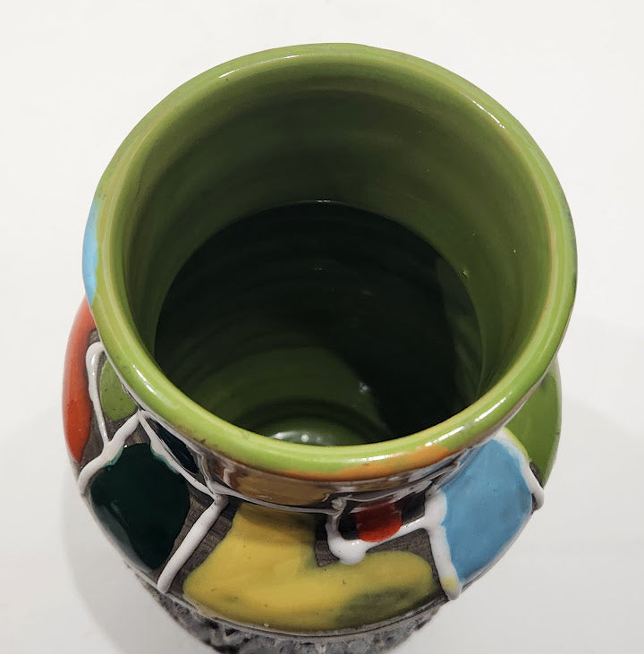 Mid Century Fratelli Bitossi Italian "Bark" MCM Pottery Vase & Planter Bowl Pot