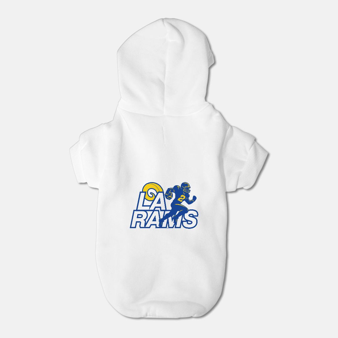 Rams Football Dog Pet Fleece-Lined Sweatshirt Hoodie - Small Breed
