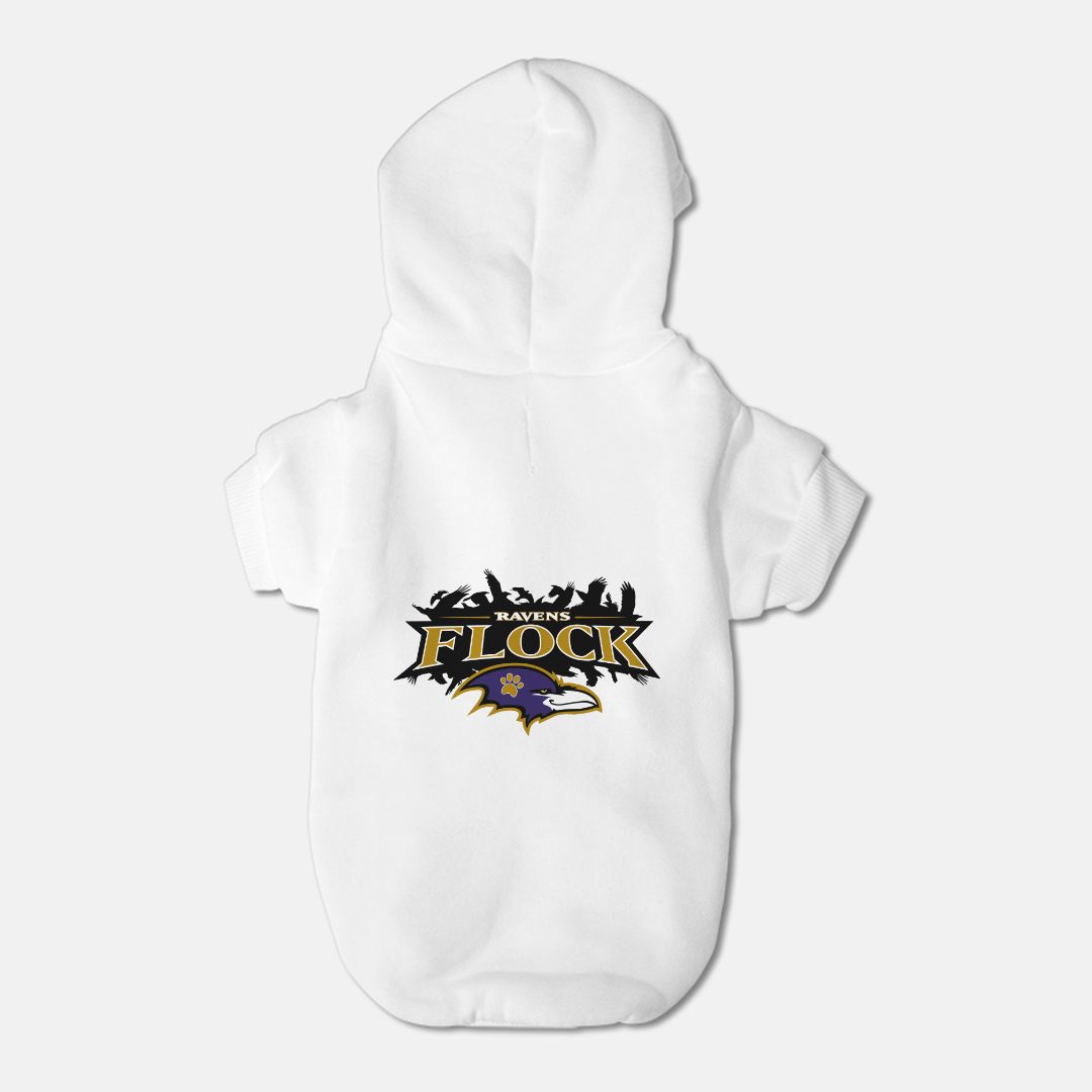 Ravens Flock - Football Dog Pet Fleece-Lined Sweatshirt Hoodie — Small Breed