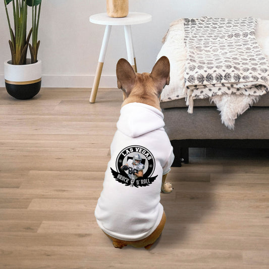 Raiders Football Brock Bowers Dog Pet Fleece-Lined Sweatshirt Hoodie - Small Breed