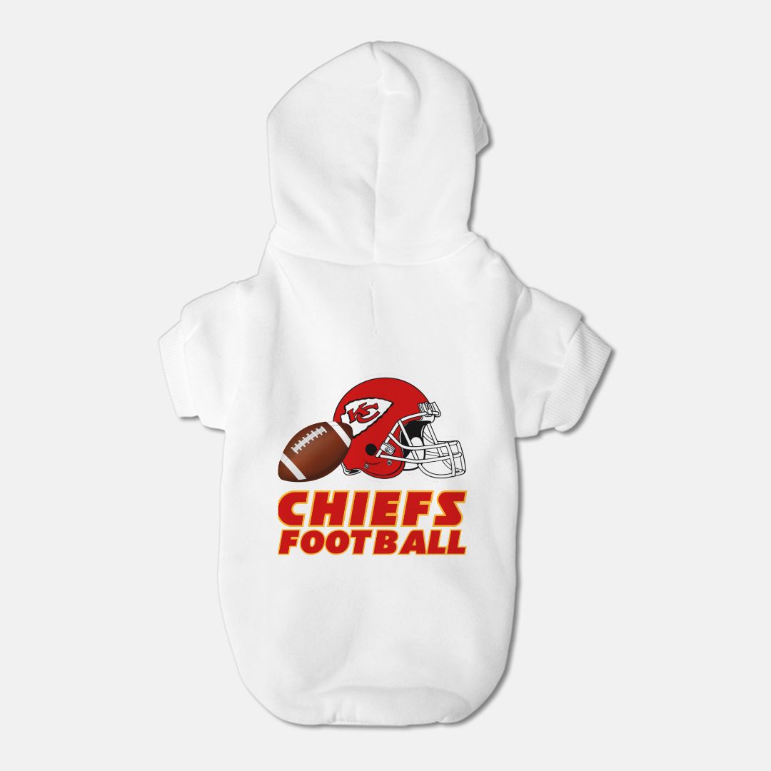 Chiefs Football Dog Pet Fleece-Lined Sweatshirt Hoodie Jacket - Small Breed