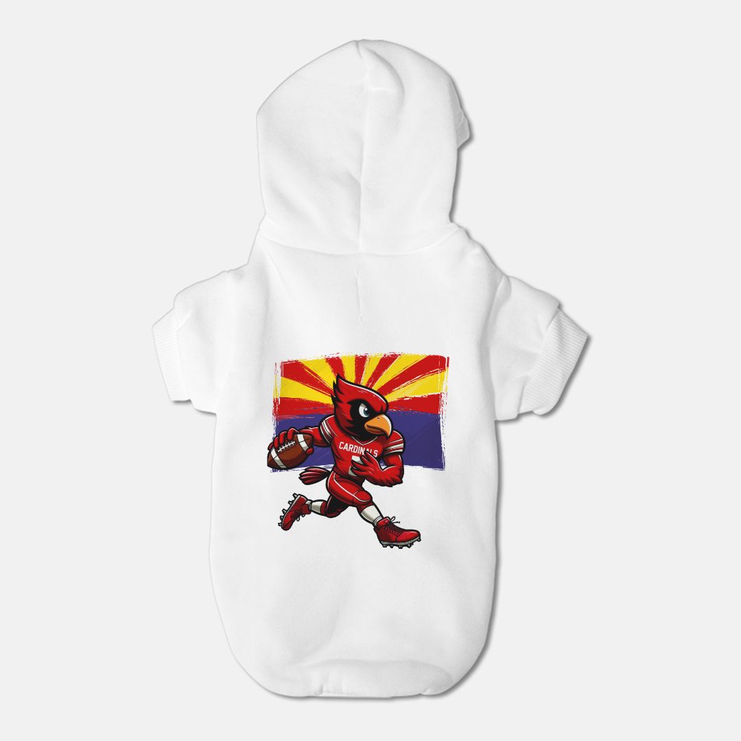 Cardinals Football Dog Pet Fleece-Lined Sweatshirt Hoodie — Small Breed