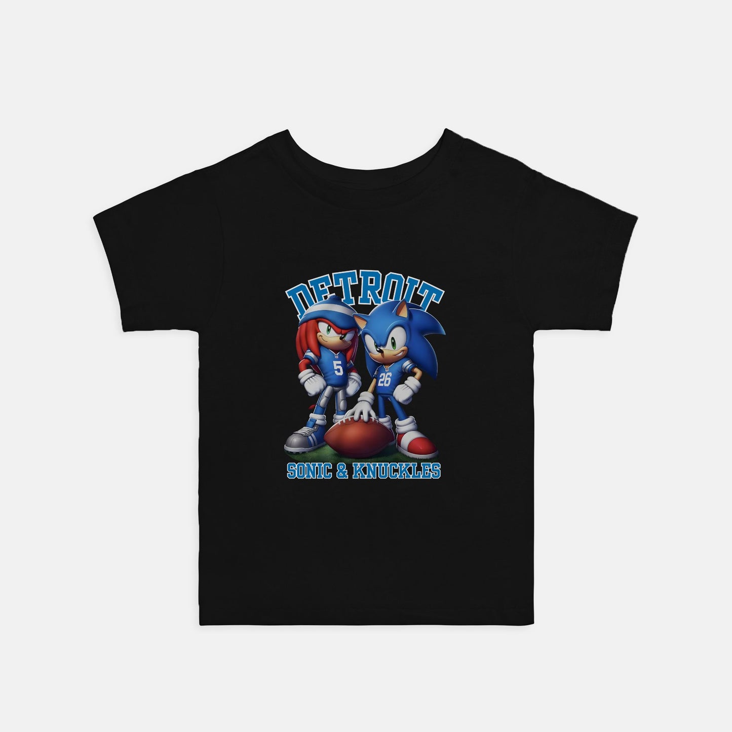 Detroit Football Sonic & Knuckles Bella Canvas Toddler Tee 2T-5T