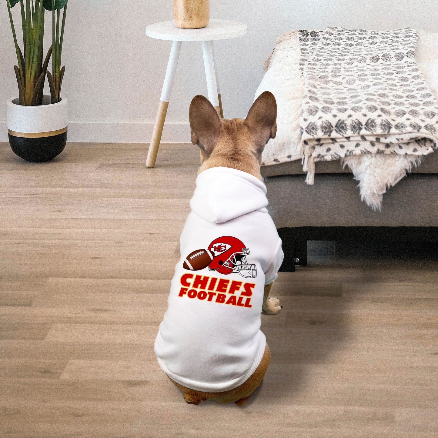 Chiefs Football Dog Pet Fleece-Lined Sweatshirt Hoodie Jacket - Small Breed