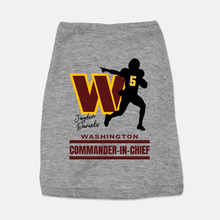Commanders Football Jayden Daniels Dog Pet Tank Top