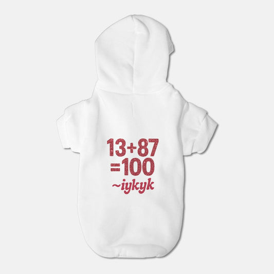 Chiefs Swift - Kelce Math Equation Numerology Dog Pet Fleece-Lined Sweatshirt Hoodie - Small Breed