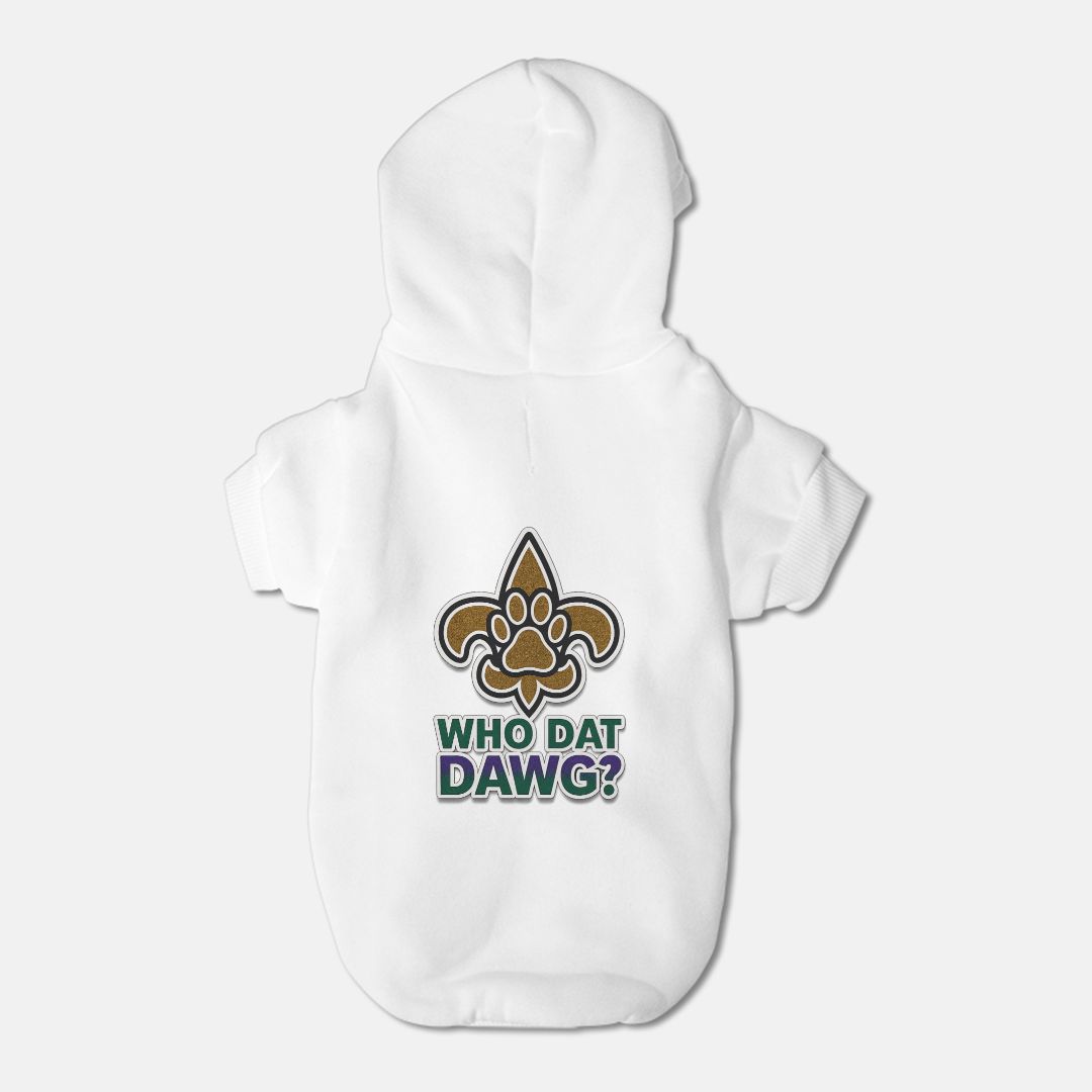 Saints Football Mardis Gras Dog Pet Fleece-Lined Sweatshirt Hoodie - Small Breed