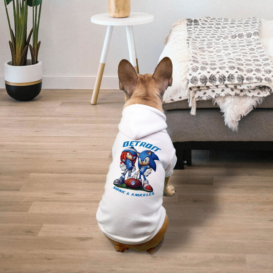 Lions Football Sonic and Knuckles Dog Cat Pet Fleece-Lined Sweatshirt Hoodie Jacket — Small Breed