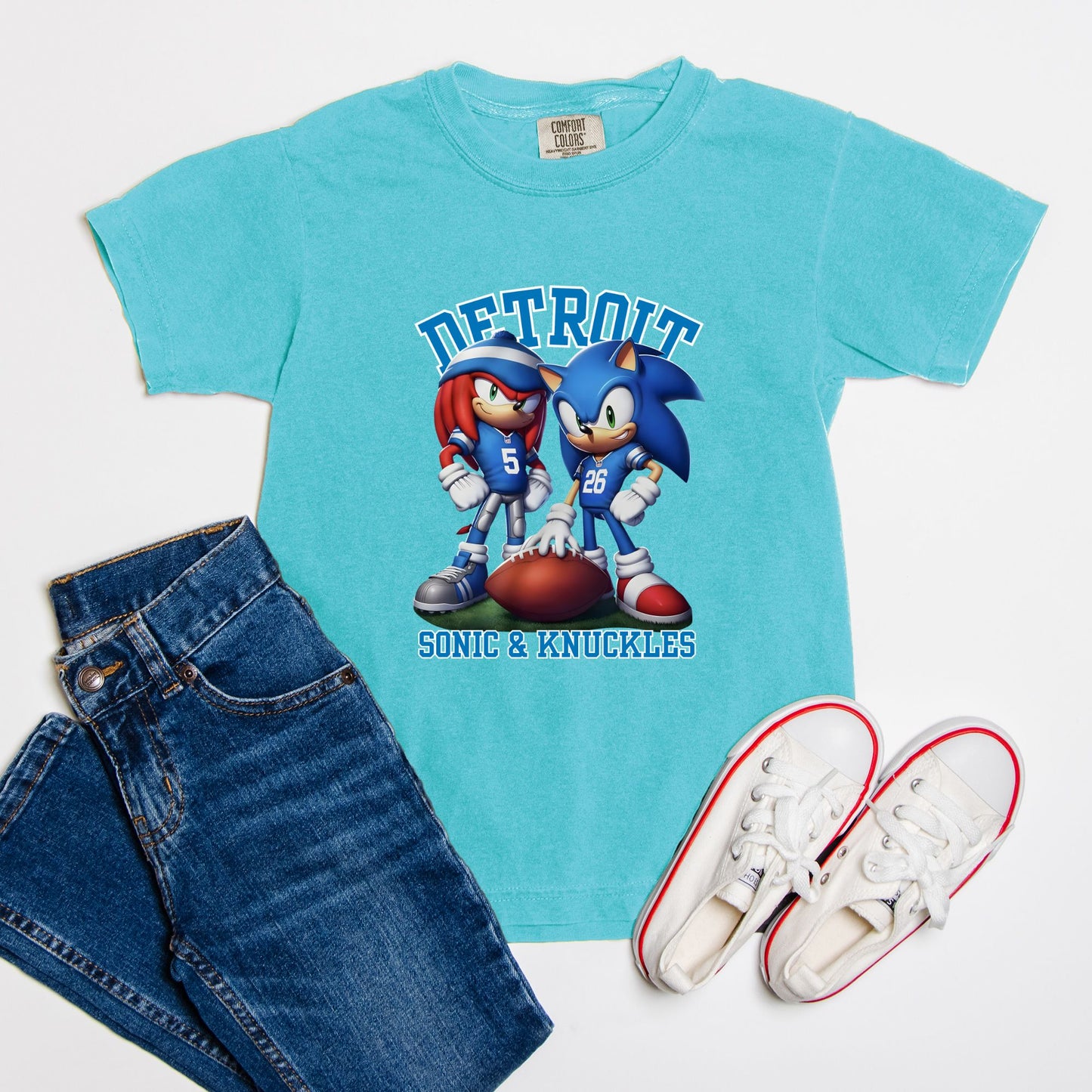 Sonic + Knuckles Lions Football Comfort Colors Youth Tee S-XL
