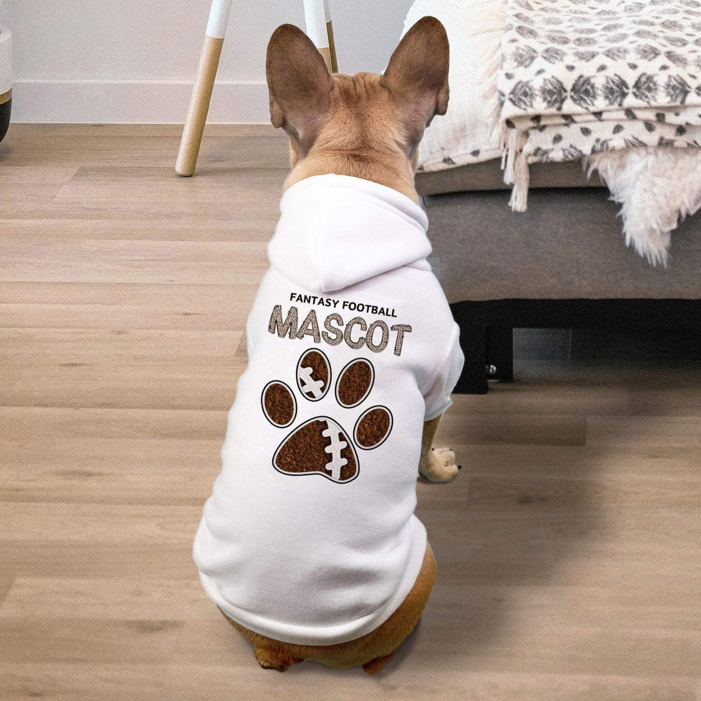 Fantasy Football Mascot Dog Cat Pet Fleece-Lined Sweatshirt Hoodie - Small Breed