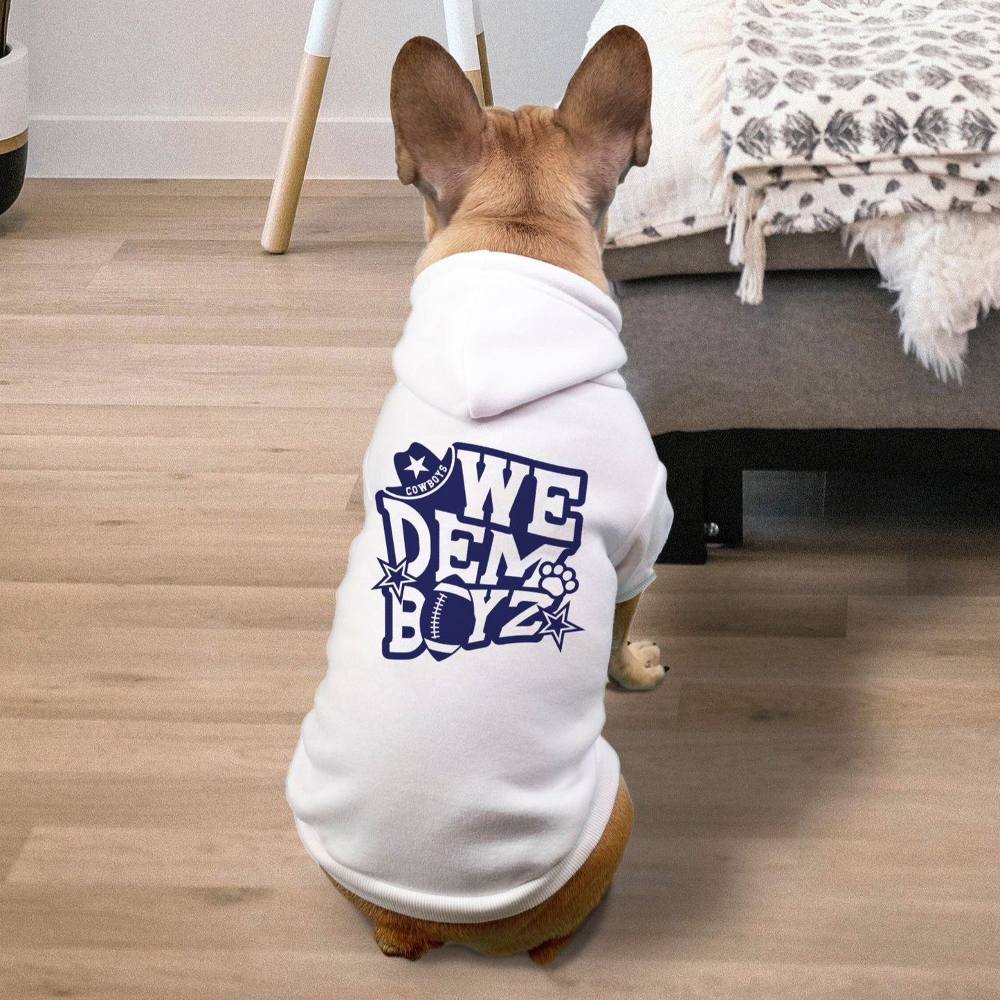 Dallas Cowboys Football We Dem Boys Dog Pet Fleece-Lined Sweatshirt Hoodie - Small Breed
