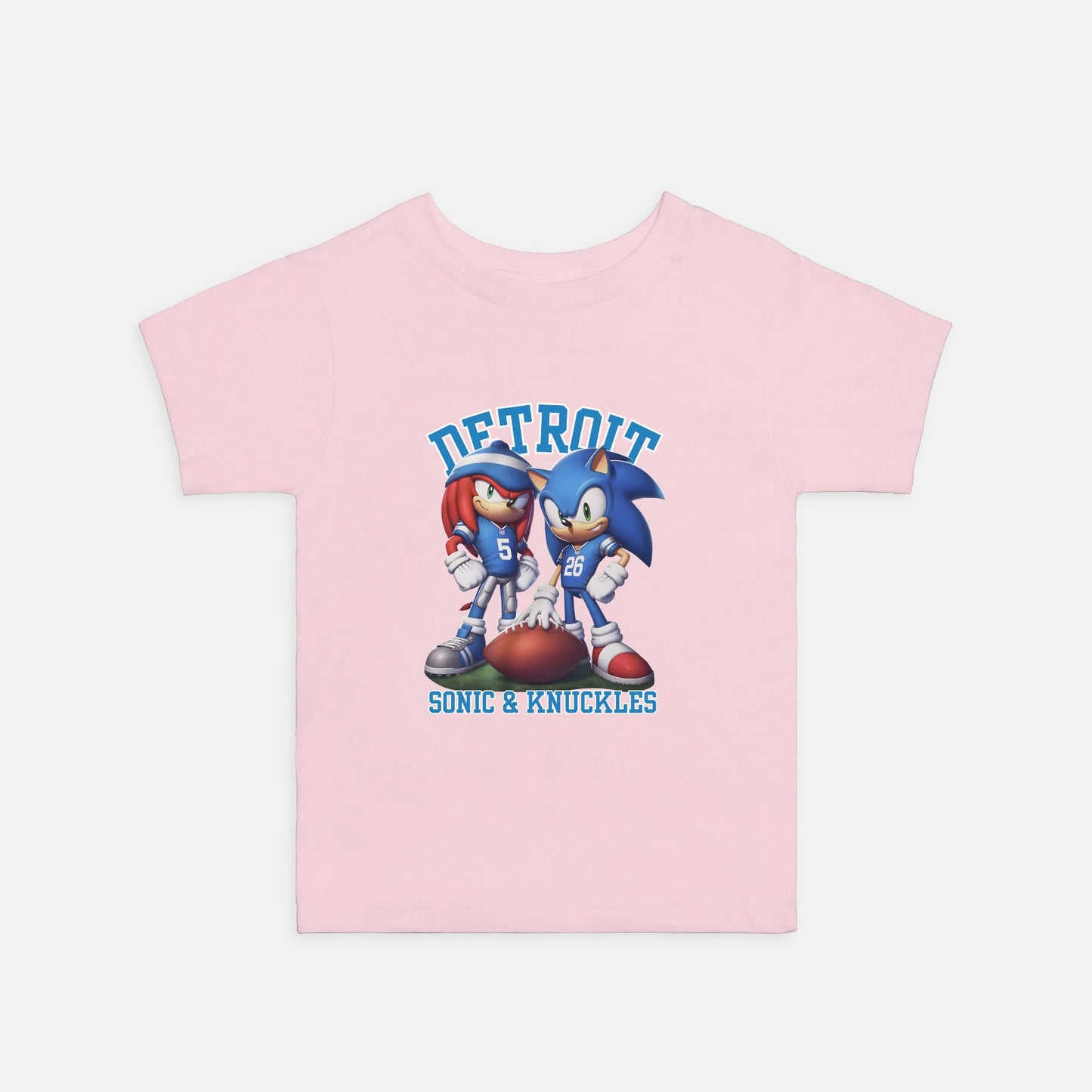 Detroit Football Sonic & Knuckles Bella Canvas Toddler Tee 2T-5T