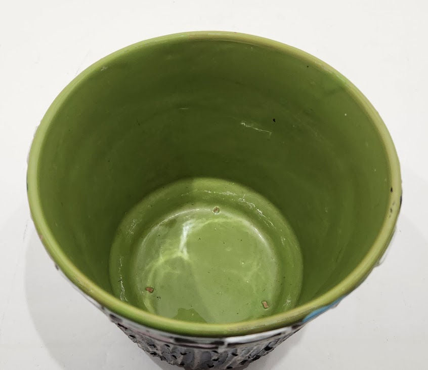 Mid Century Fratelli Bitossi Italian "Bark" MCM Pottery Vase & Planter Bowl Pot